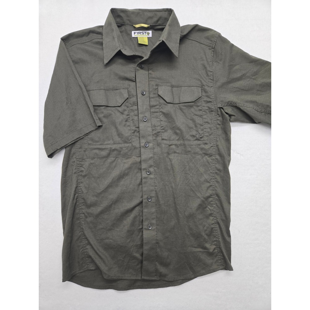 First Tactical Mens‎ V2 Medium Olive Green Short Sleeve Button Up Shirt